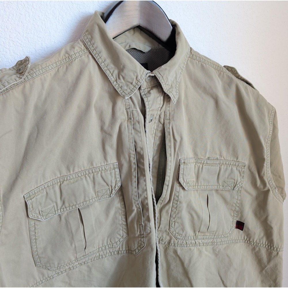 Woolrich Elite Series Tactical Shirt 4901 Sage Khaki Mens 2XL XXL Short Sleeve